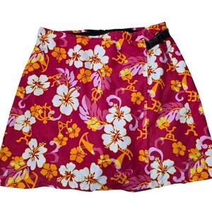 Terry Precision Cycling Floral Hibiscus Print Skort Black Inner Shorts Women's M